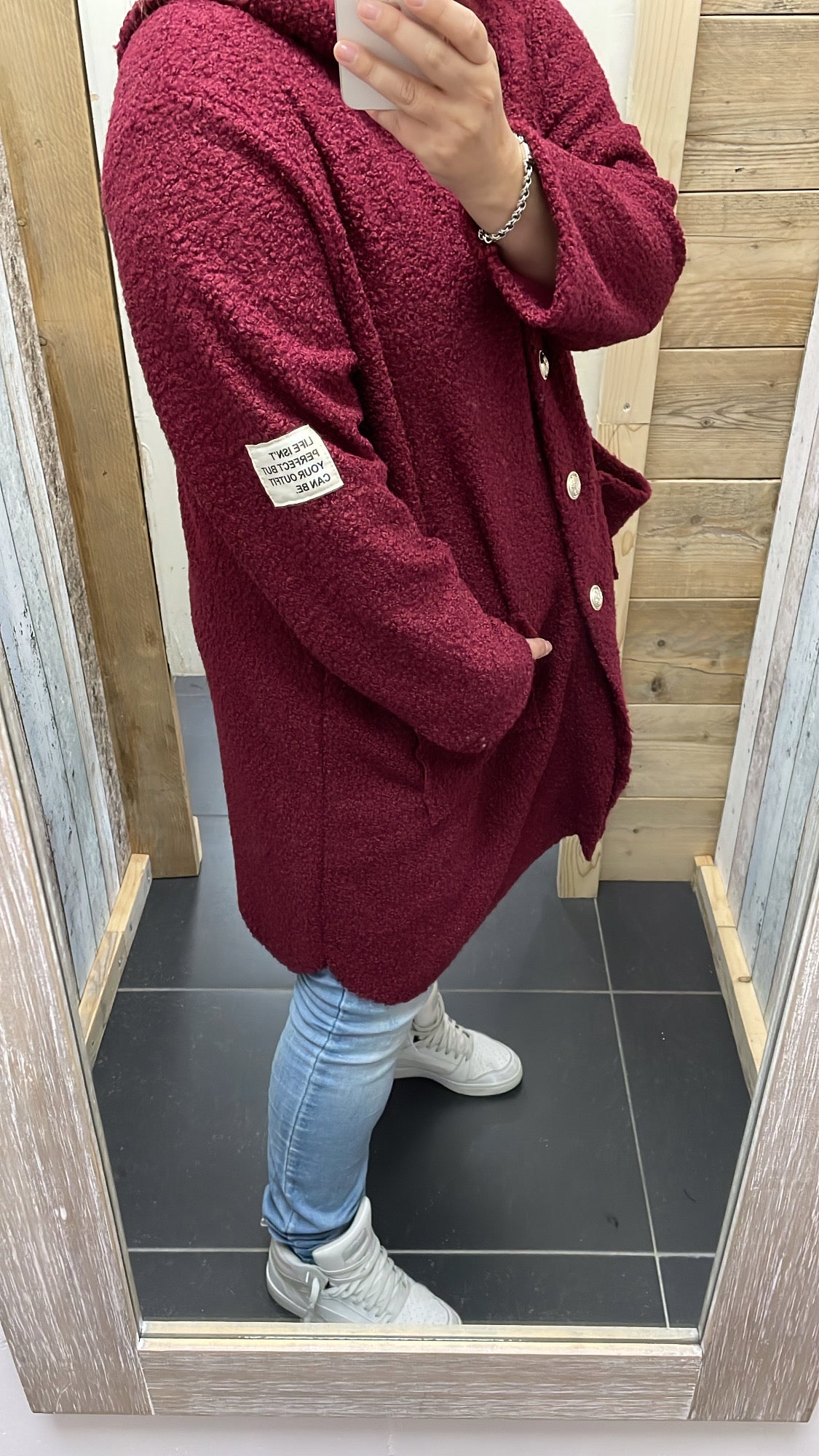 PS VEST 'TEDDY EMBLEEM' | BORDEAUX