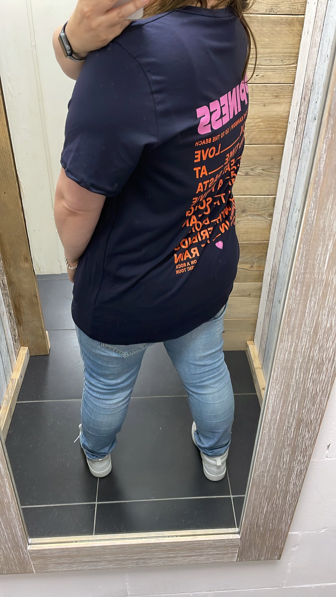 PS T-SHIRT ‘HAPPINESS' | DONKERBLAUW