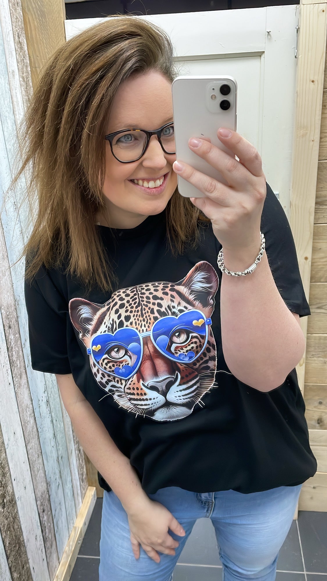 PS T-SHIRT ‘PANTER' | ZWART/KOBALT