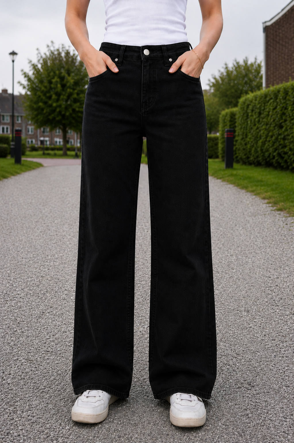 GOODIES 'WIDE LEG' | ZWART (DJ2498-1)