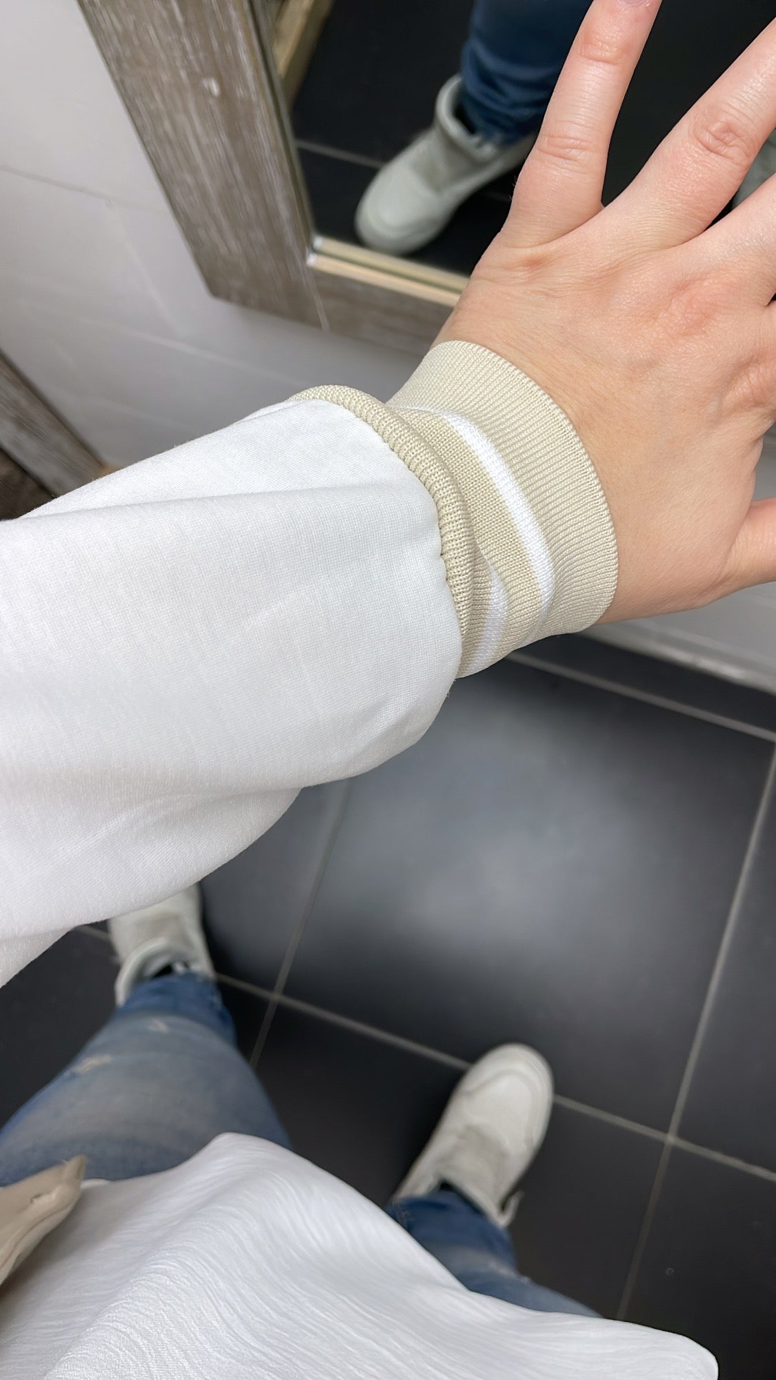 BASEBALL JACKET | BEIGE/WIT