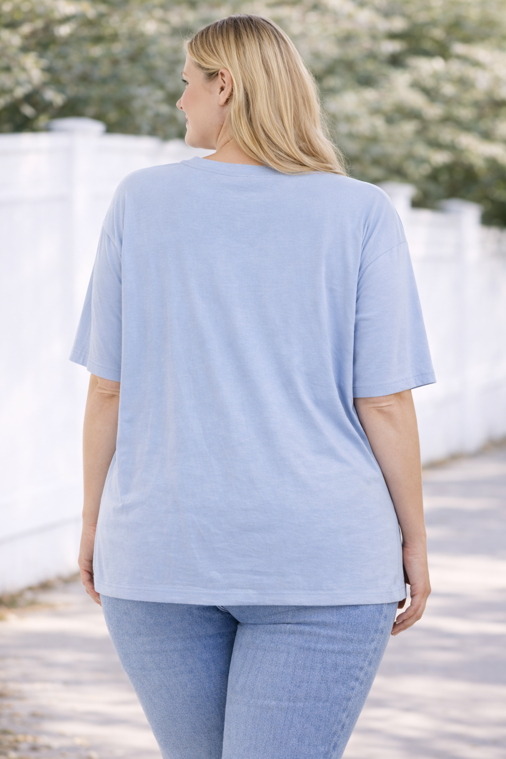 PS T-SHIRT ‘BASIC V-HALS | LICHTBLAUW