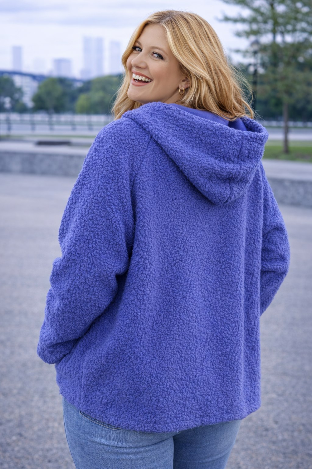 PS VEST CAPUCHON 'TEDDY' | LAVENDEL