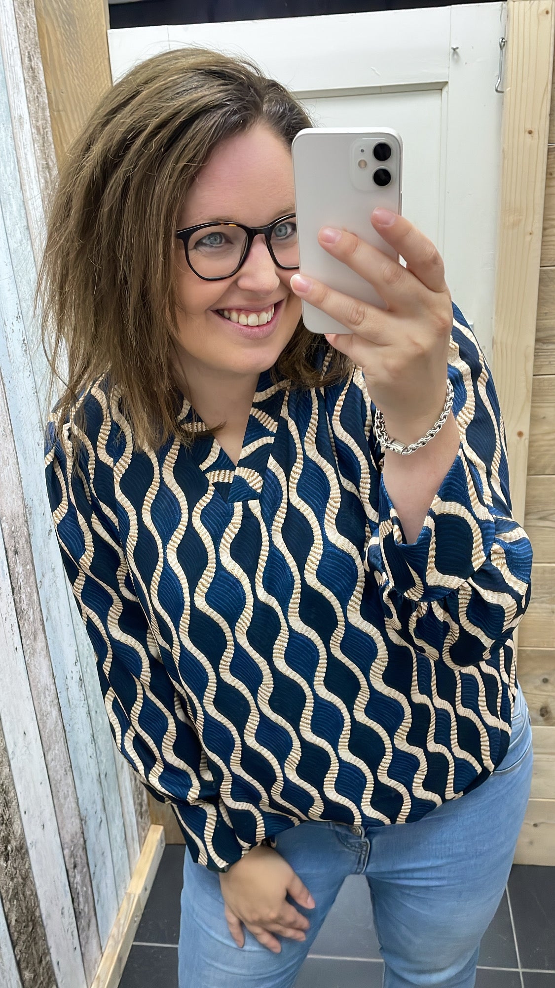BLOUSE 'NANCY' | JEANSBLAUW