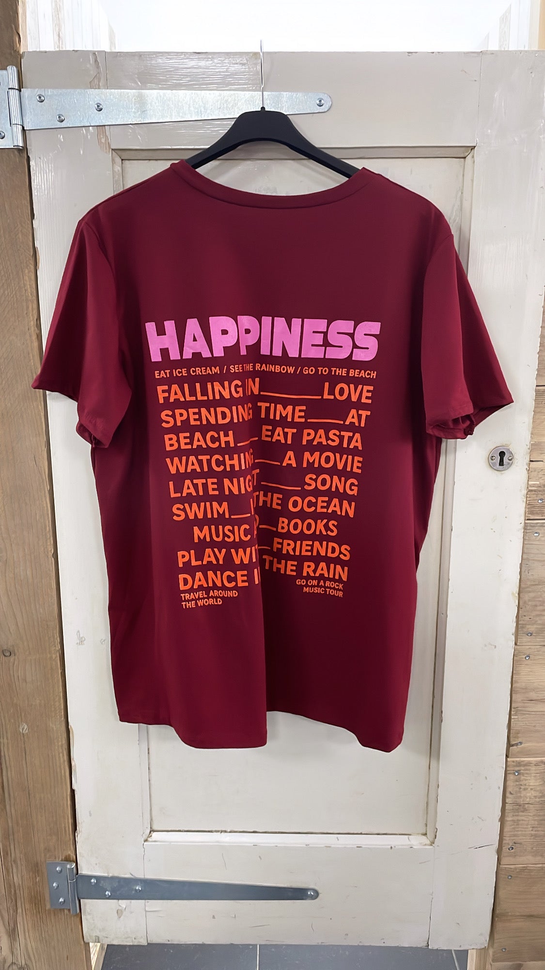 PS T-SHIRT ‘HAPPINESS' | BORDEAUX