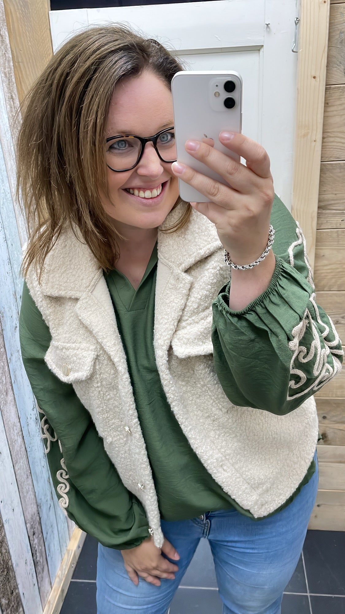 BLOUSE 'BORDUURSEL' | ARMY