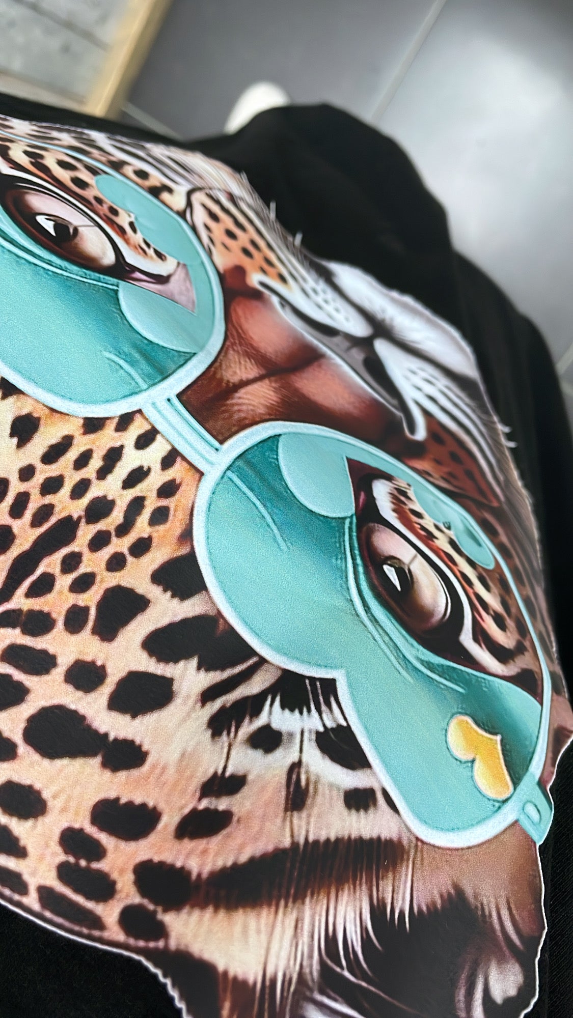 PS T-SHIRT ‘PANTER' | ZWART/TURQUOISE
