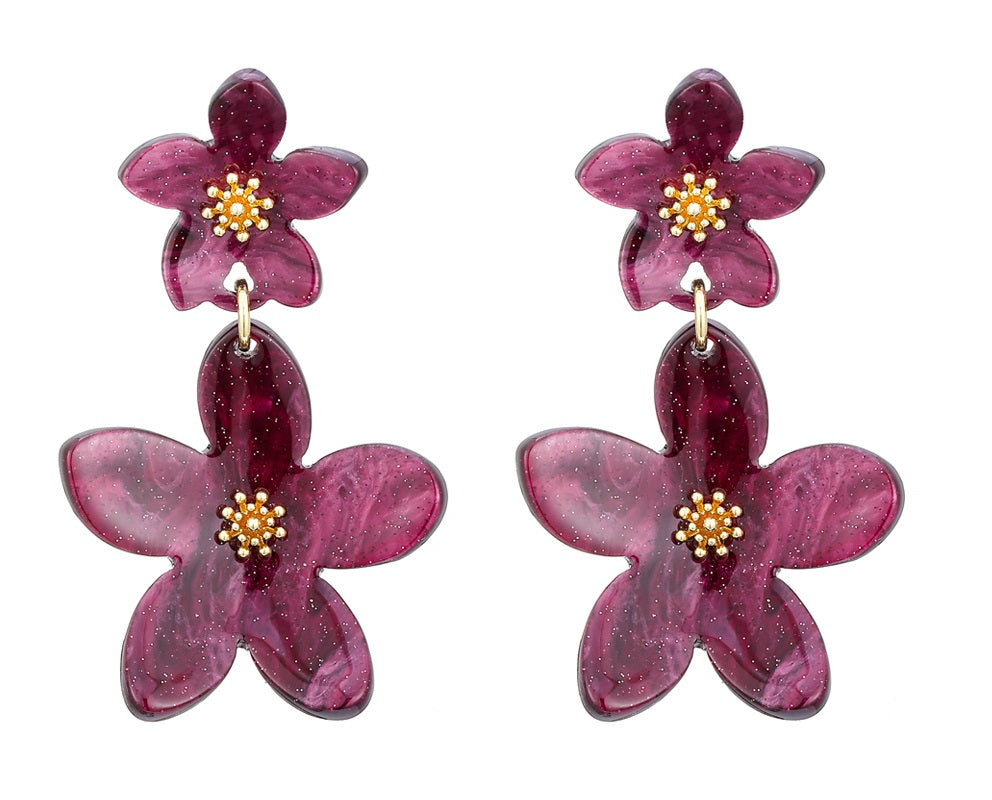 OORBELLEN ‘SWEET 7’ | AUBERGINE