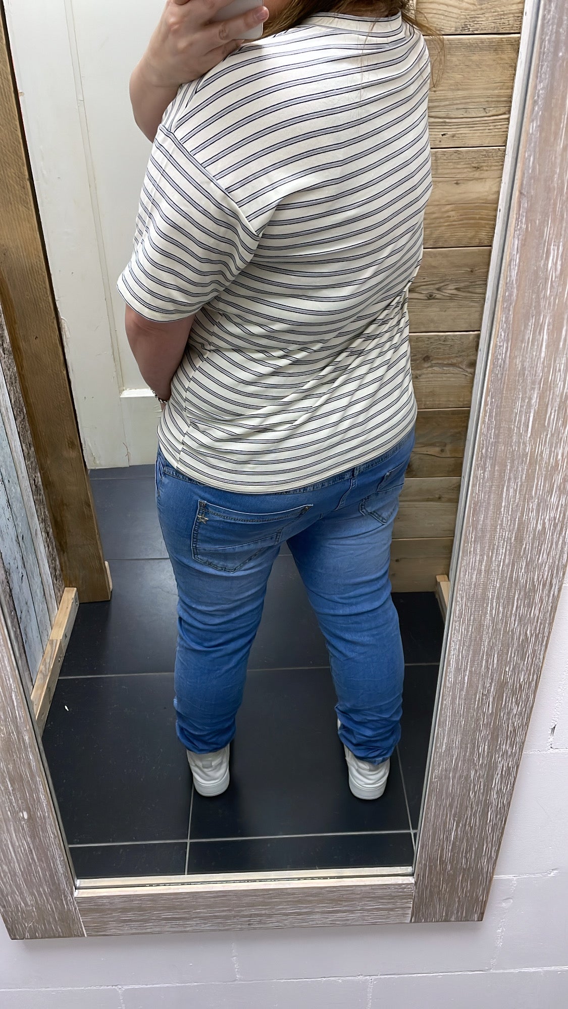 TOP 'STREPEN TEDDY' | DONKERBLAUW