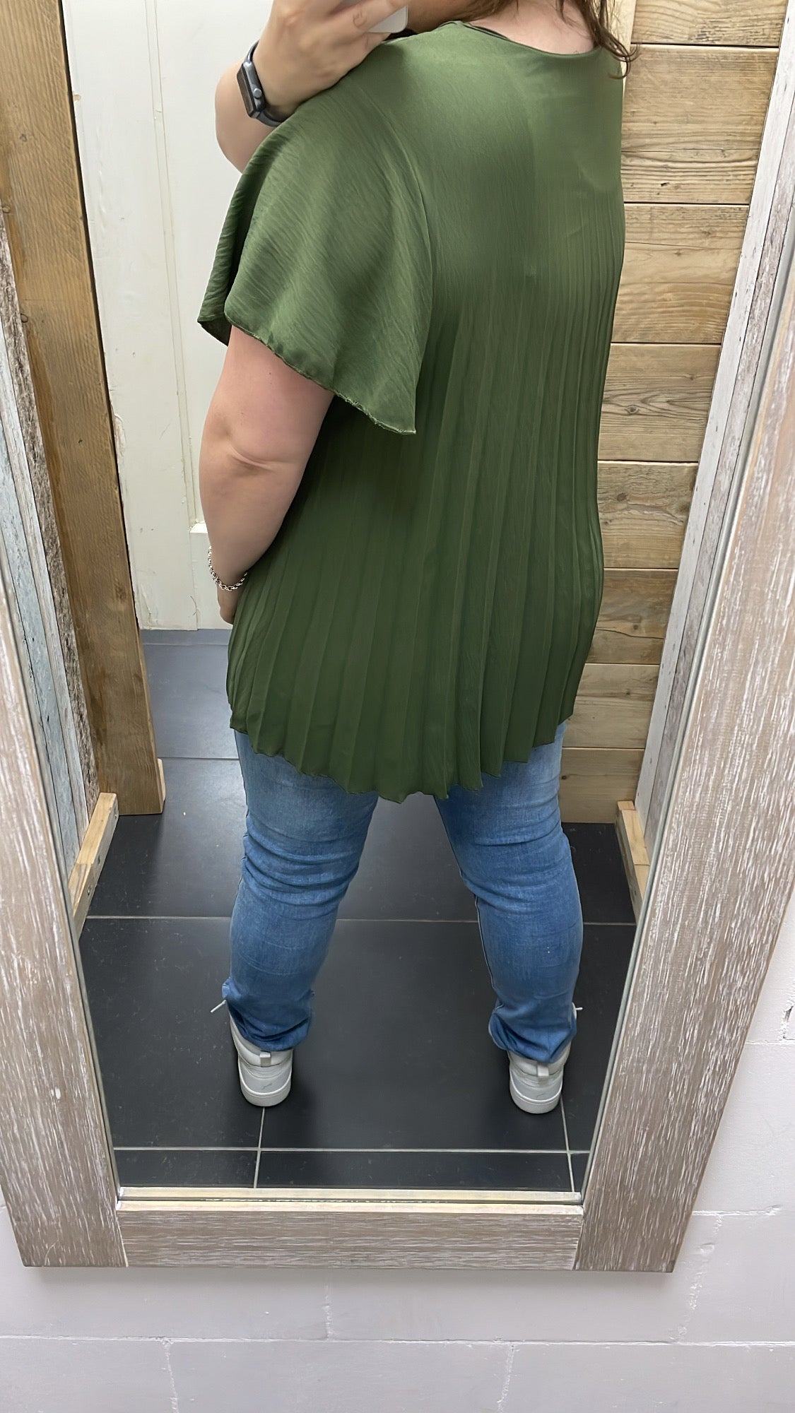 PS BLOUSE 'PLISSÉ' | ARMY