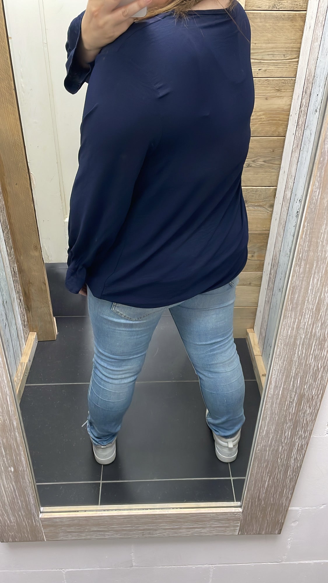 PS BLOUSE ‘KETTING’ | DONKERBLAUW