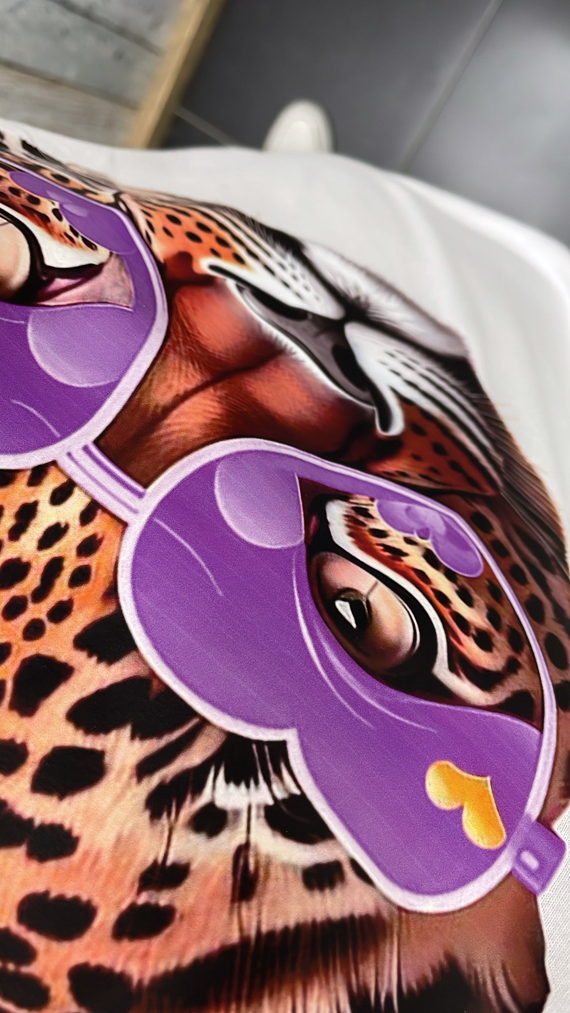PS T-SHIRT ‘PANTER' | OFF-WHITE/PAARS