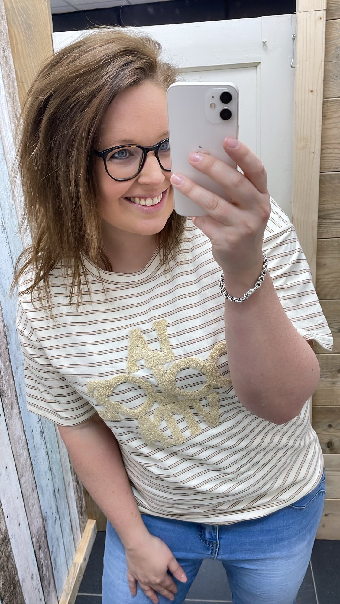 TOP 'STREPEN TEDDY' | TAUPE