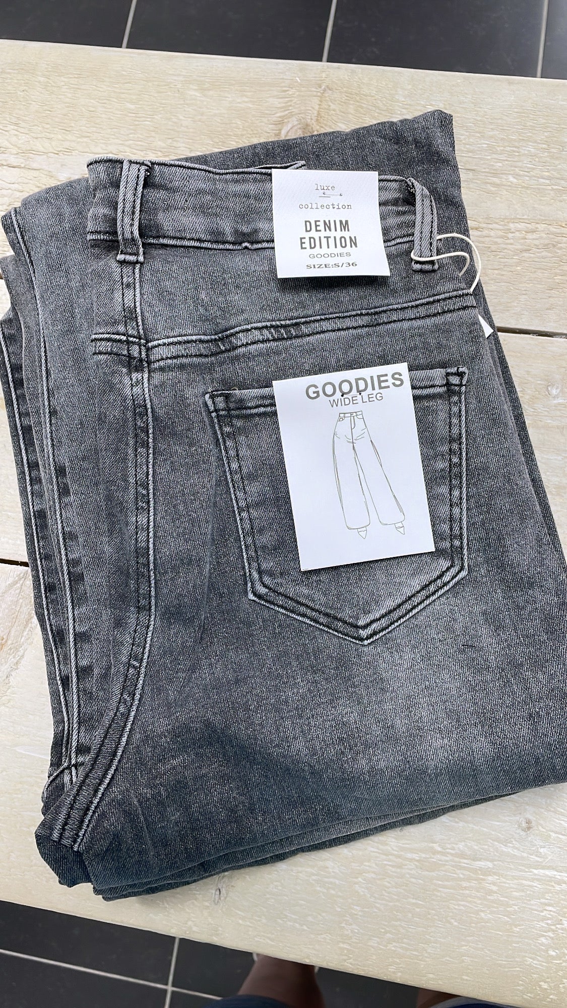 GOODIES 'WIDE LEG' | DONKERGRIJS