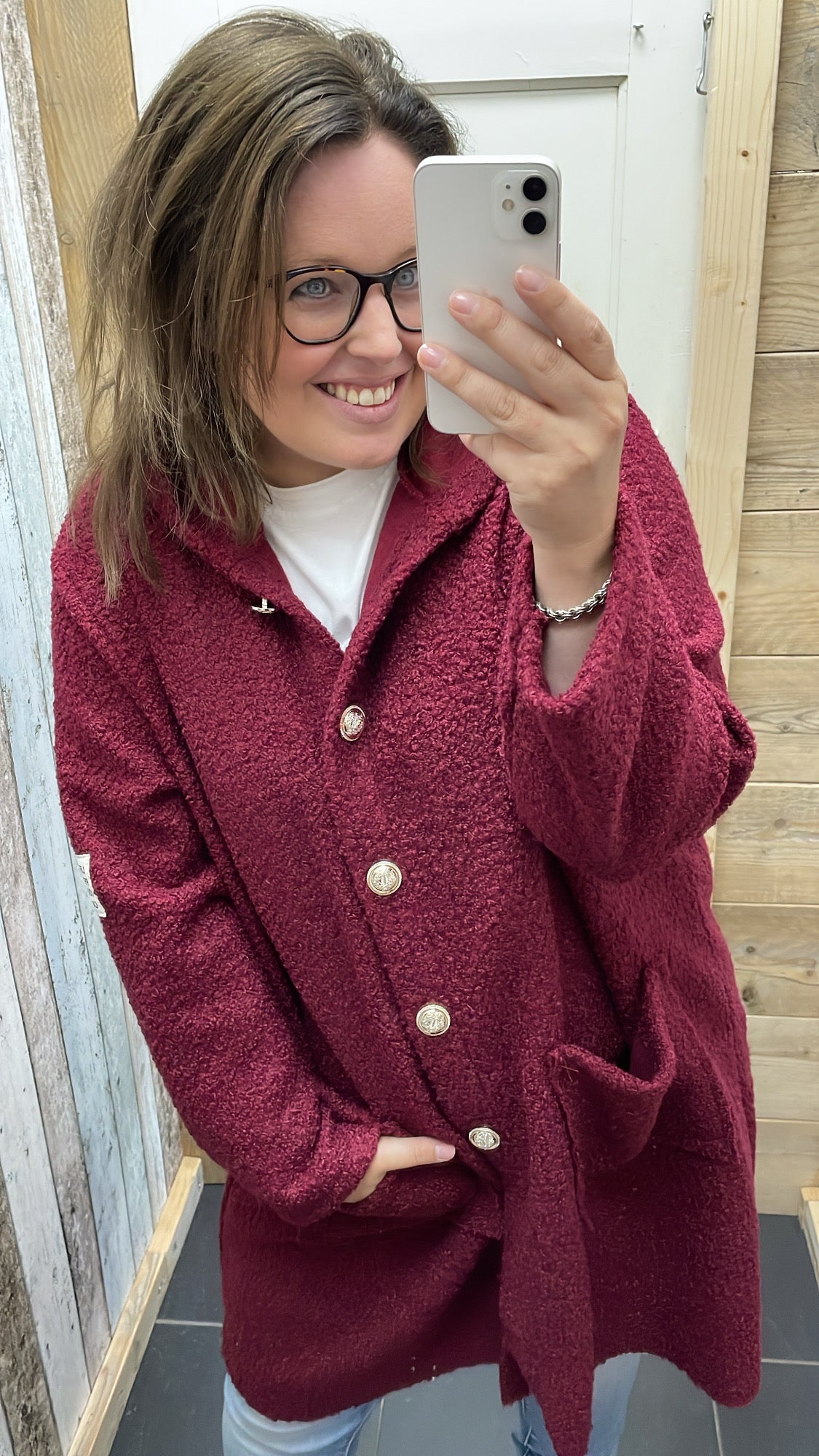 PS VEST 'TEDDY EMBLEEM' | BORDEAUX