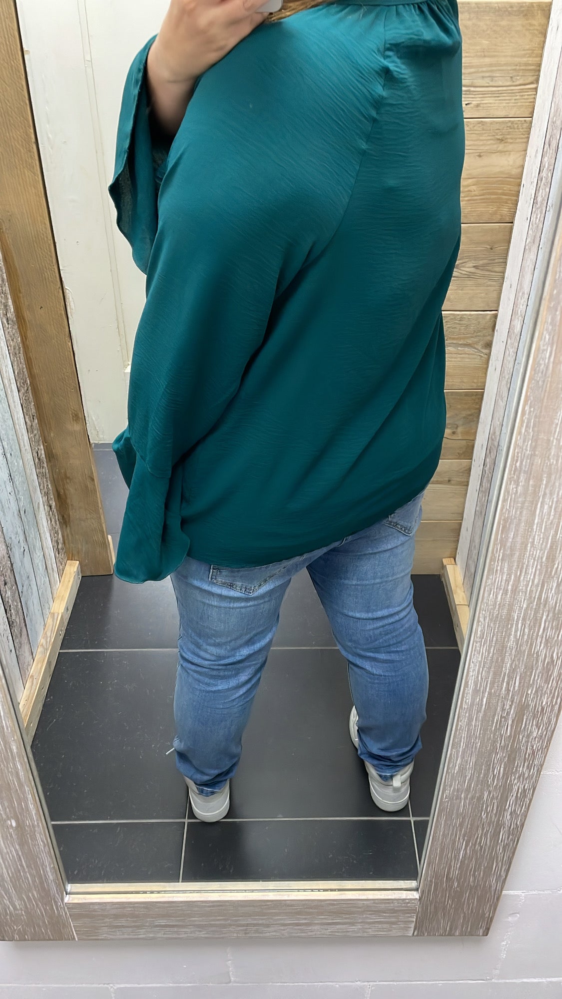 PS BLOUSE ‘TROMPETMOUW’ | PETROL