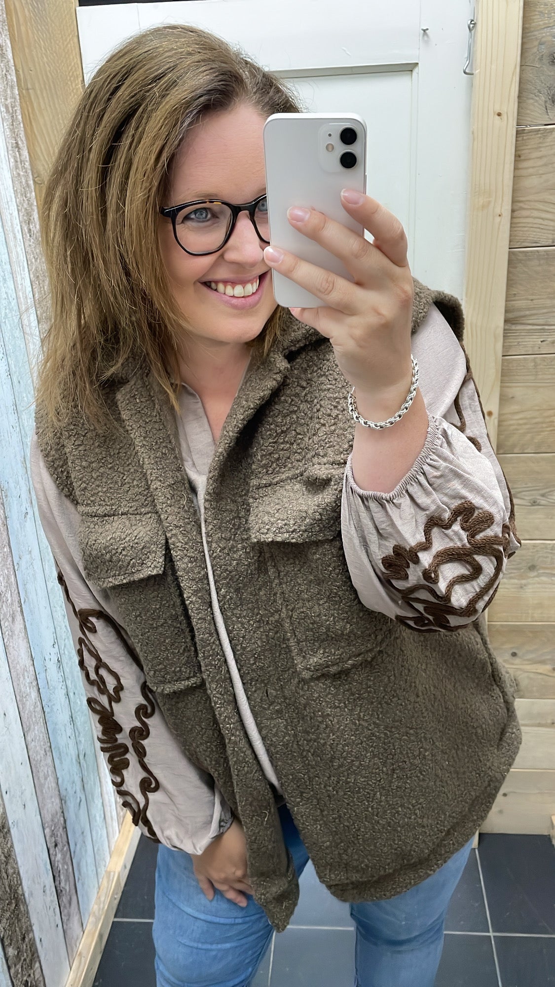PS BLOUSE ‘BORDUURSEL TOUW’ | TAUPE