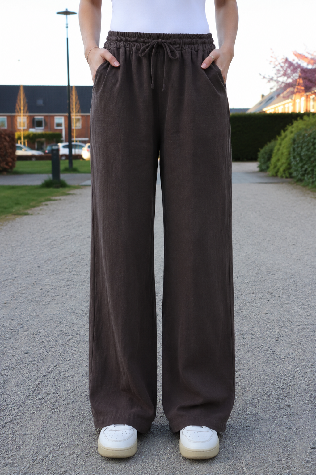 LINNEN BROEK | BRUIN