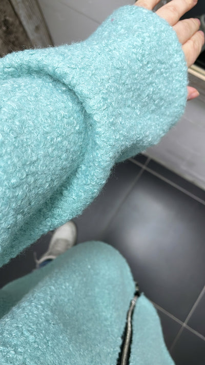 PS VEST CAPUCHON 'TEDDY' | TURQUOISE