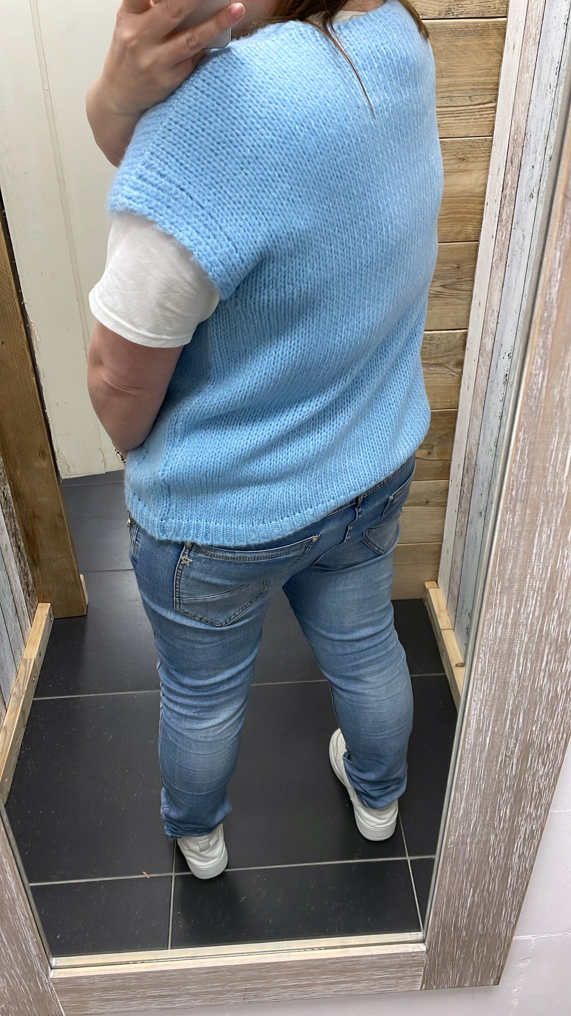 PS VEST 'KORTE MOUW' | LICHTBLAUW