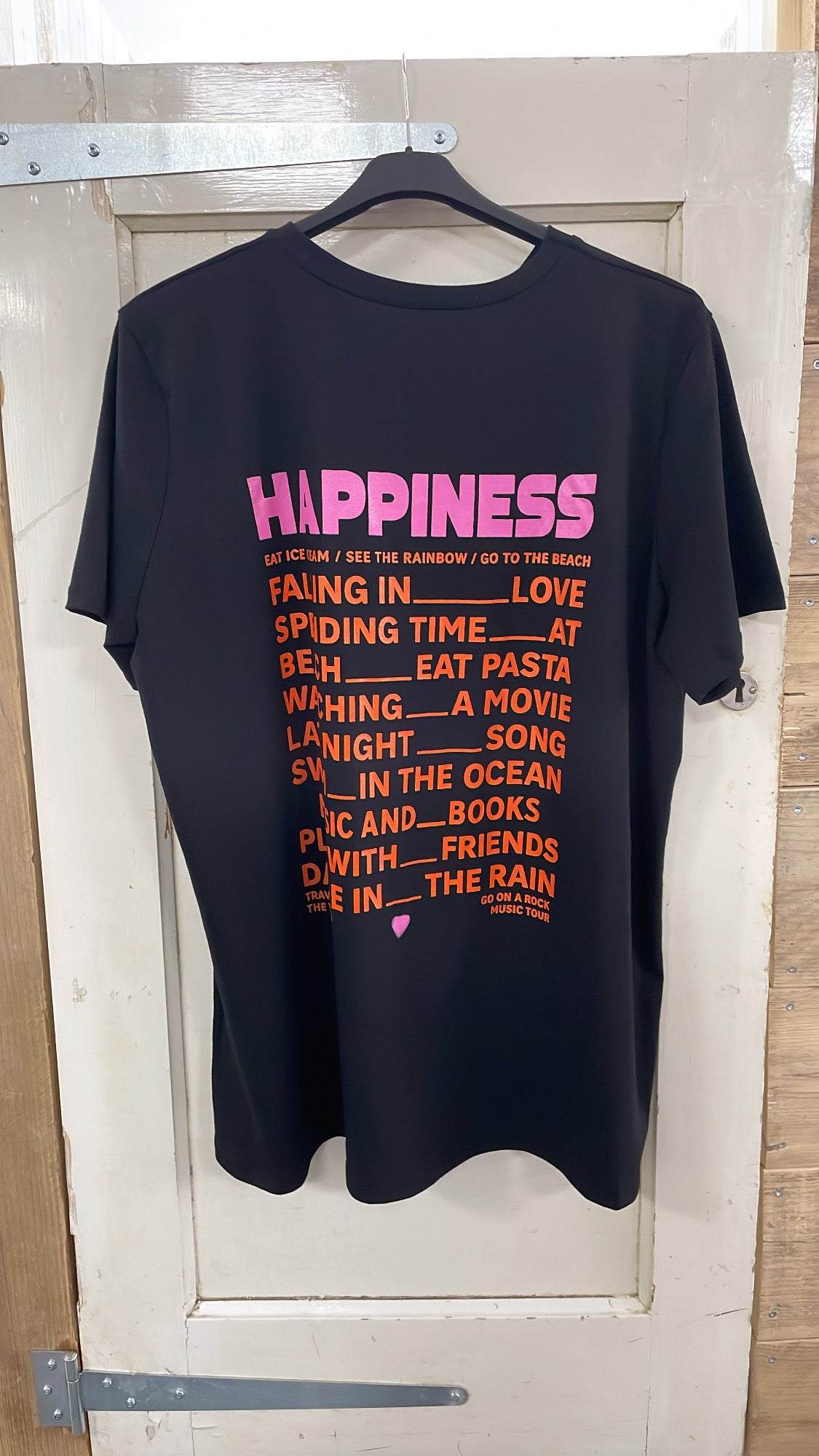 PS T-SHIRT ‘HAPPINESS' | ZWART