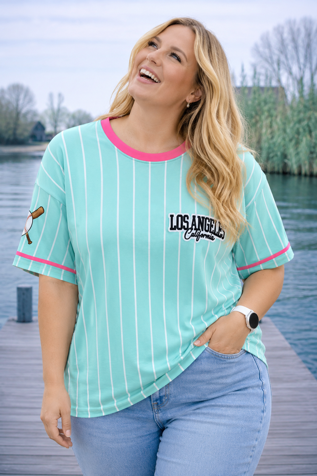 PS TOP 'BASEBALL' | TURQUOISE