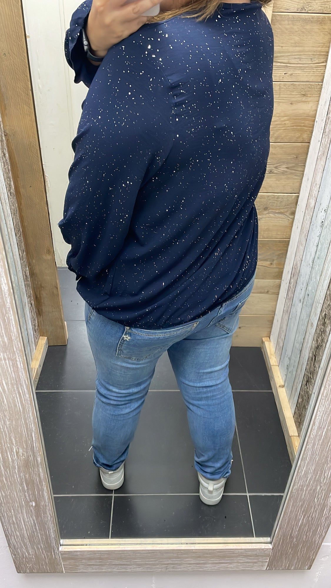 PS BLOUSE ‘GLITTER’ | NAVY