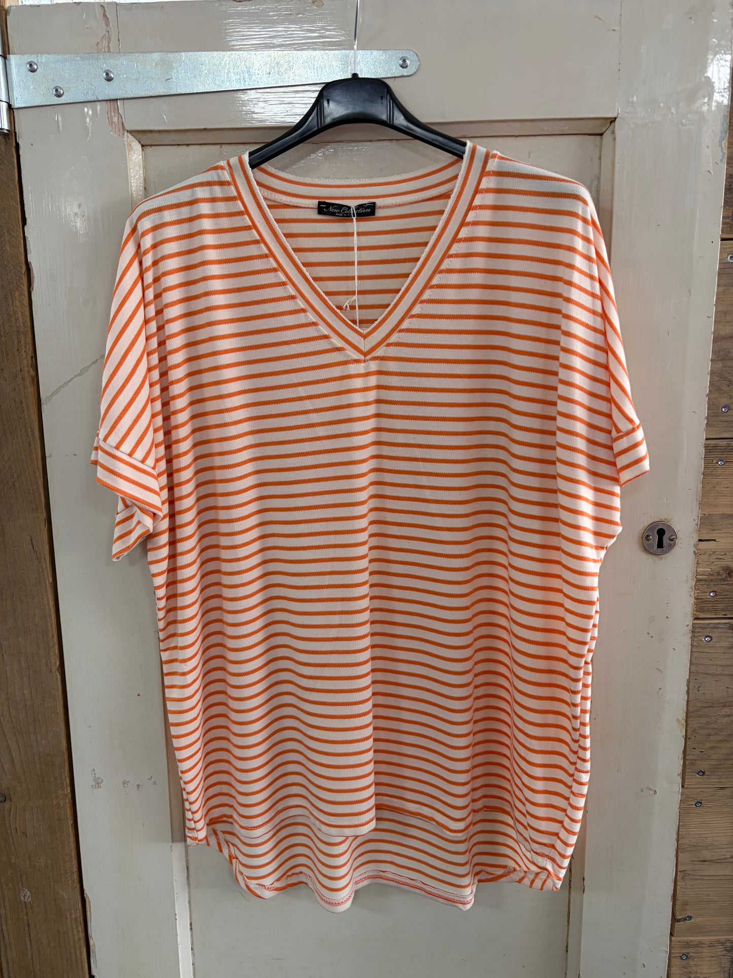 TOP V-HALS ‘KATOEN' | ORANJE