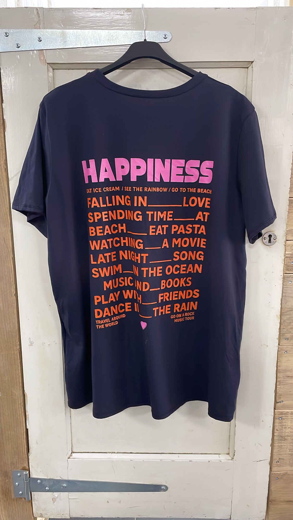 PS T-SHIRT ‘HAPPINESS' | DONKERBLAUW