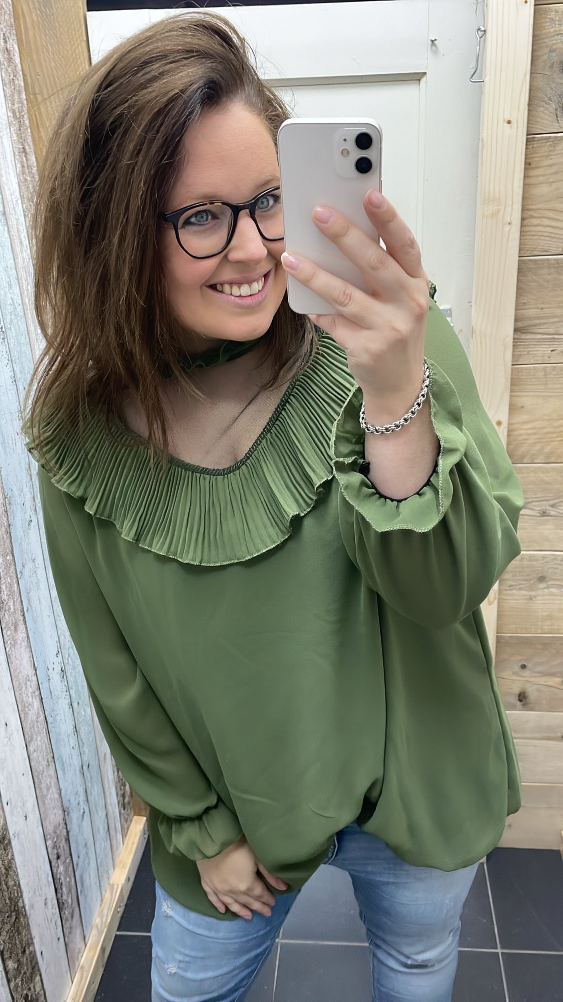 PS BLOUSE 'ROEZEL ROND' | ARMY