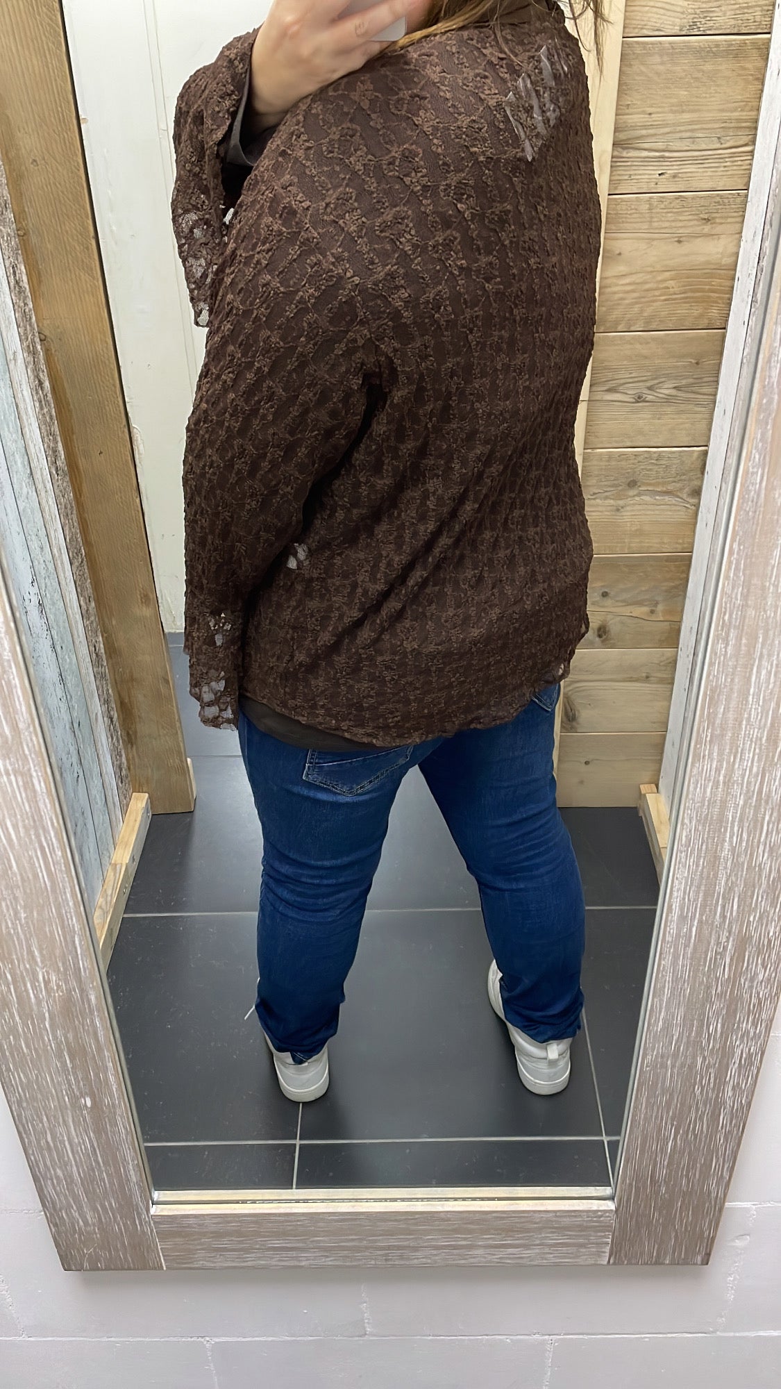 PS BLOUSE KANT ‘TROMPETMOUW’ | BRUIN