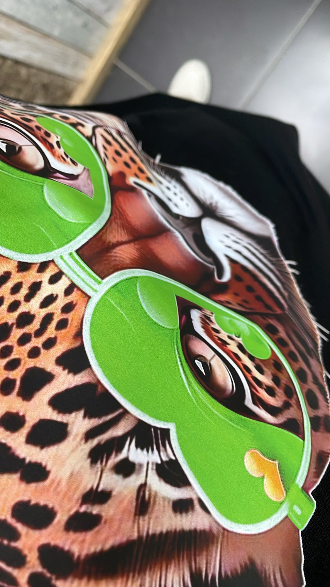 PS T-SHIRT ‘PANTER' | ZWART/GROEN
