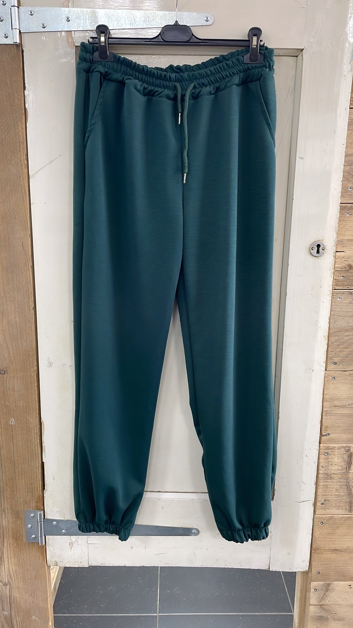 PS JOGGINGBROEK 'GESMOKT' | PETROL