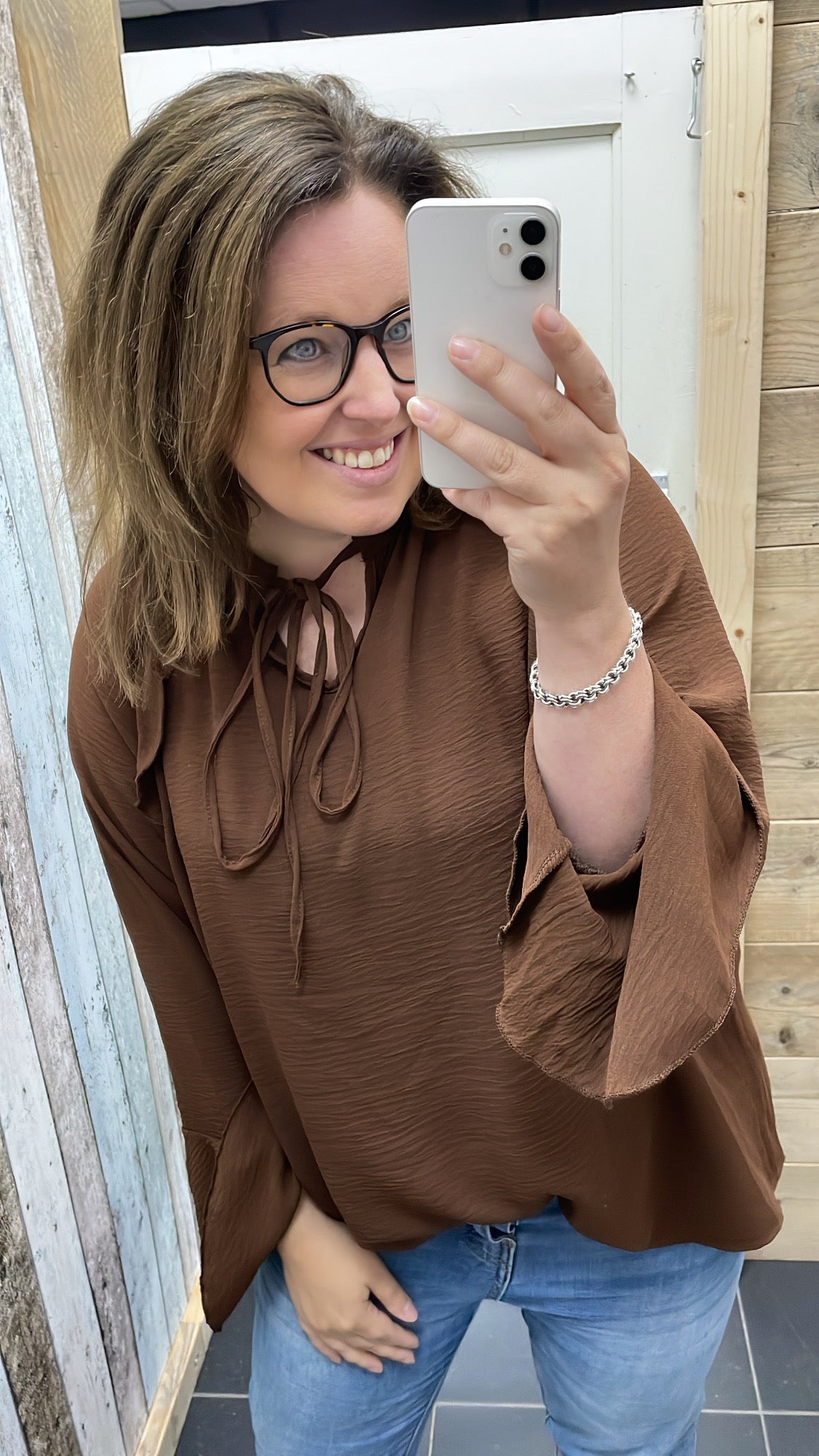 PS BLOUSE ‘TROMPETMOUW’ | CAMEL