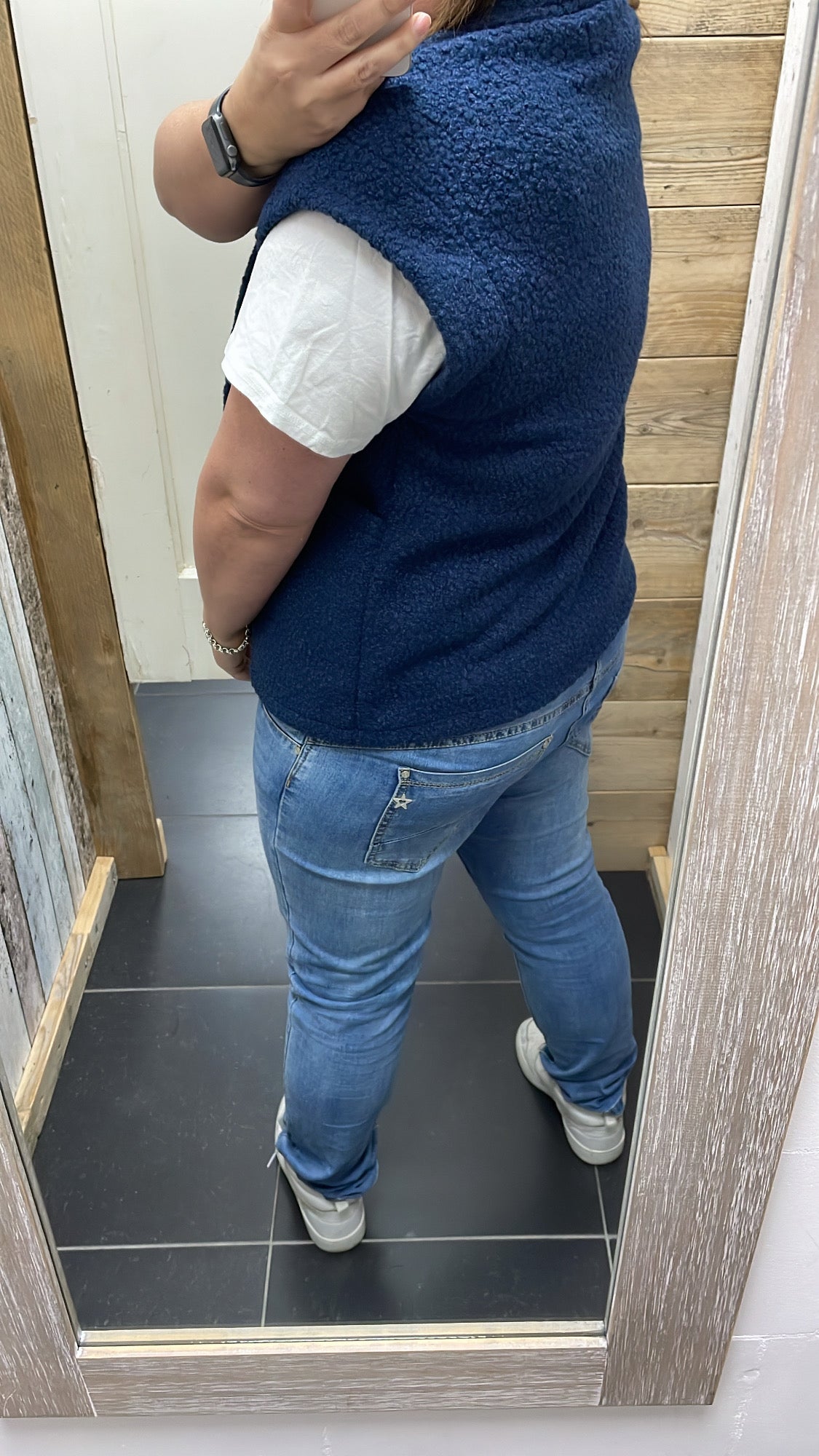 GILET 'BOUCLE' | JEANSBLAUW