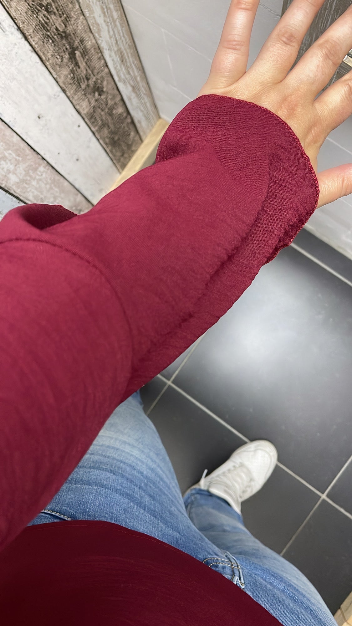 BLOUSE 'TROMPETMOUW' | BORDEAUX