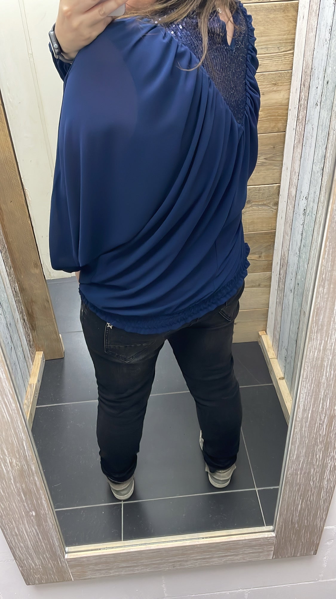 PS VLEERMUISBLOUSE 'PAILLET' | DONKERBLAUW