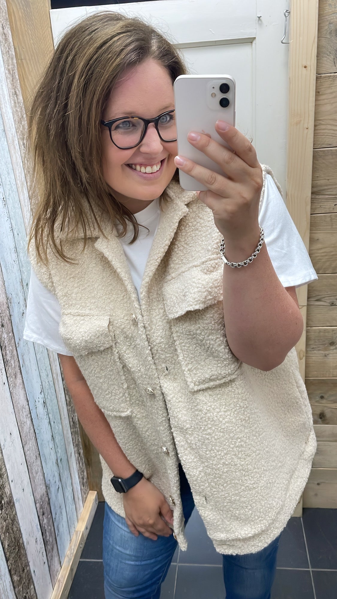 PS GILET 'TEDDY' | BEIGE