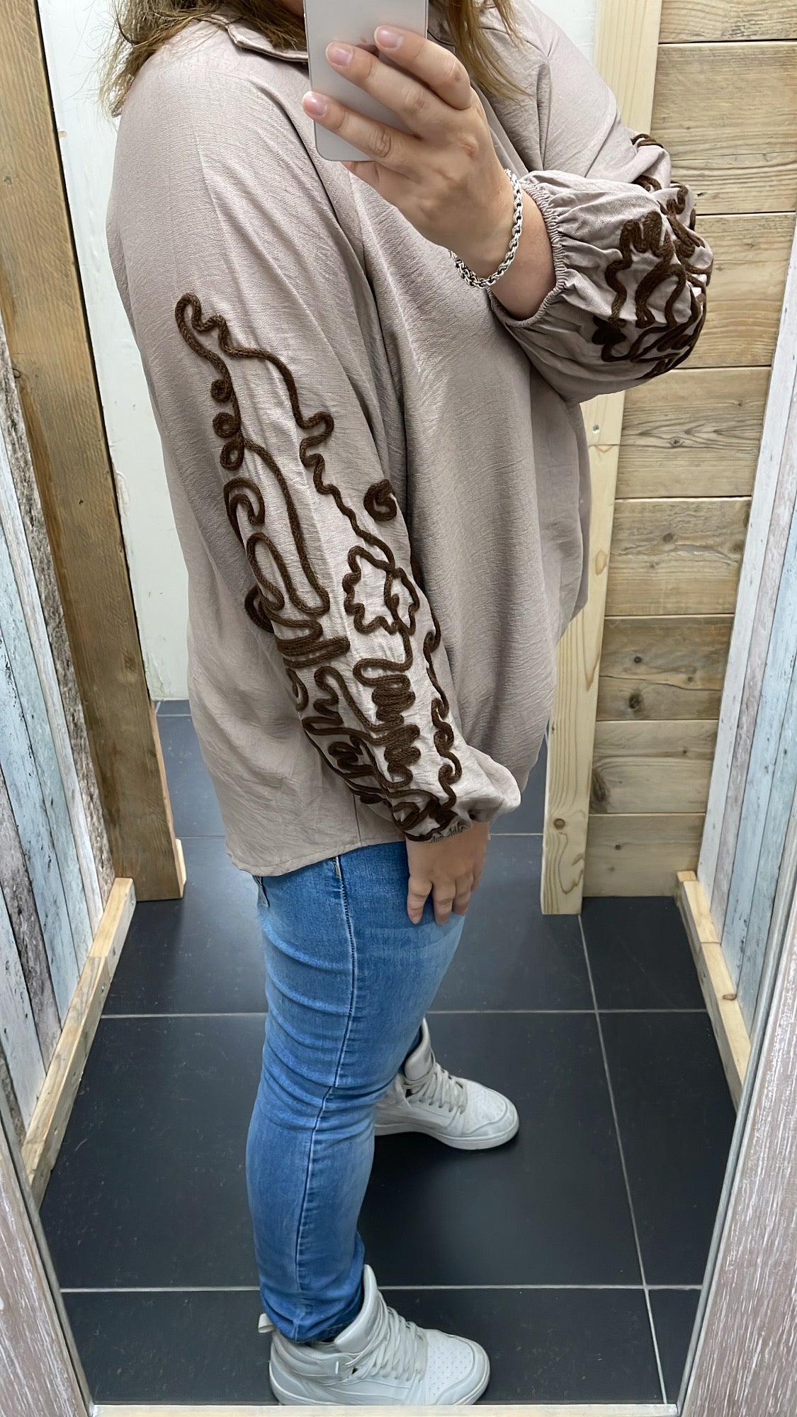 PS BLOUSE ‘BORDUURSEL TOUW’ | TAUPE