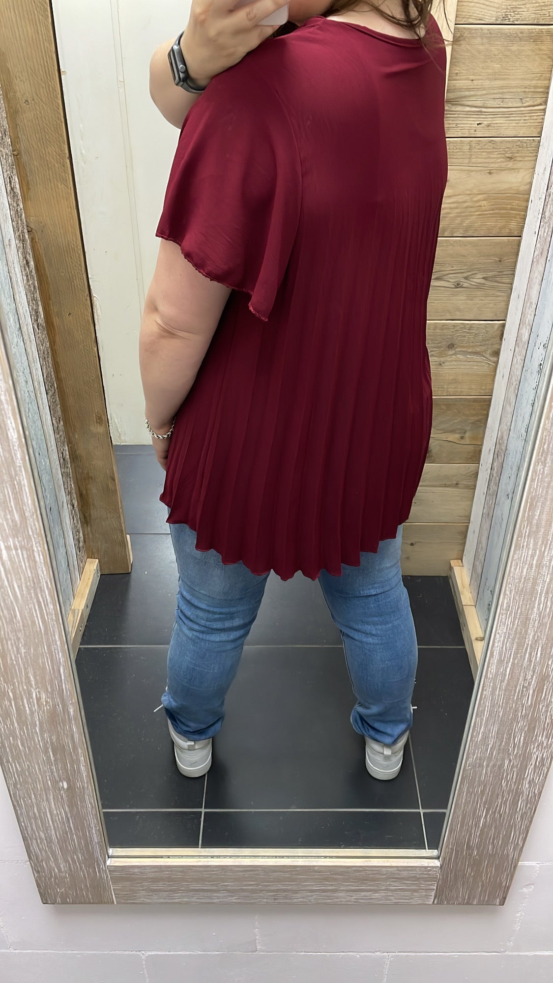 PS BLOUSE 'PLISSÉ' | BORDEAUX