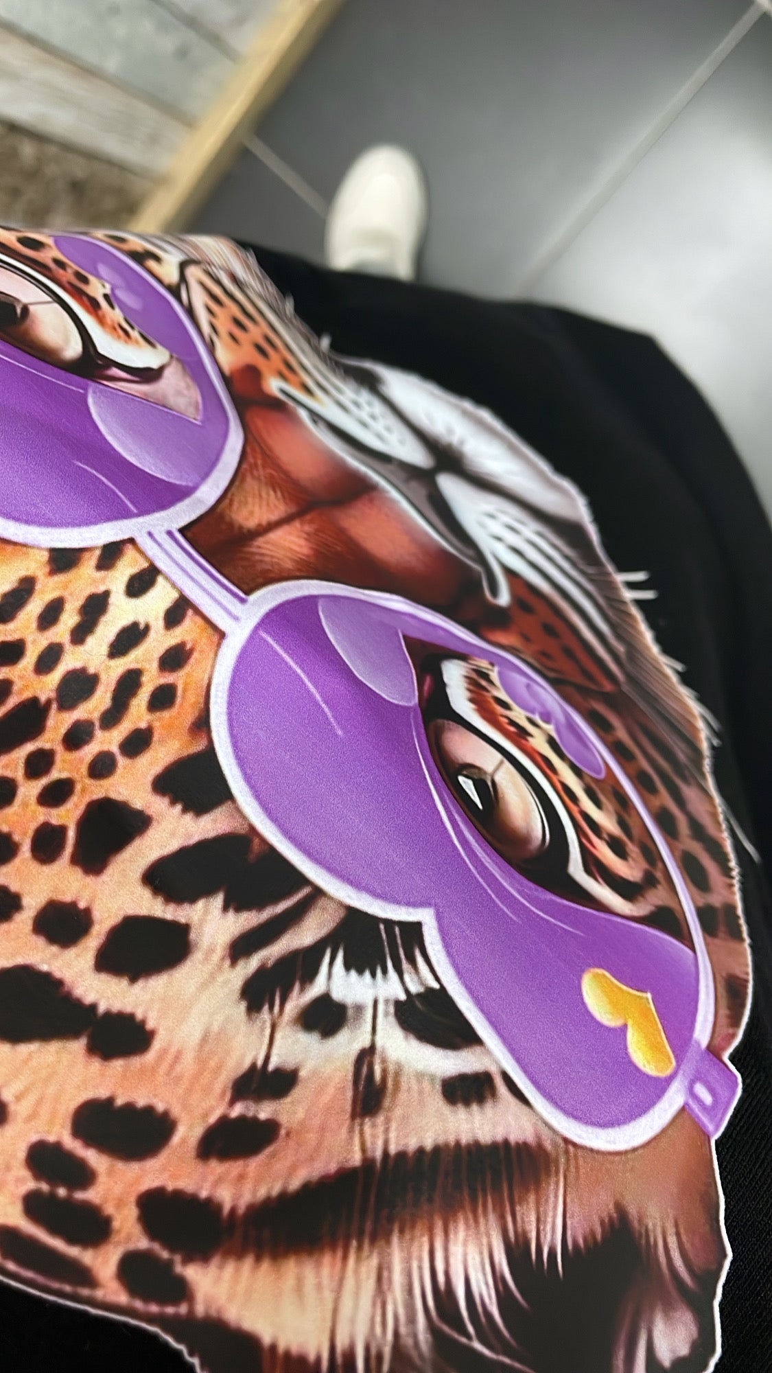 PS T-SHIRT ‘PANTER' | ZWART/PAARS
