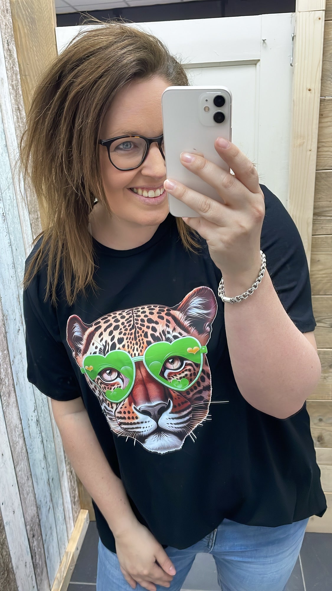 PS T-SHIRT ‘PANTER' | ZWART/GROEN