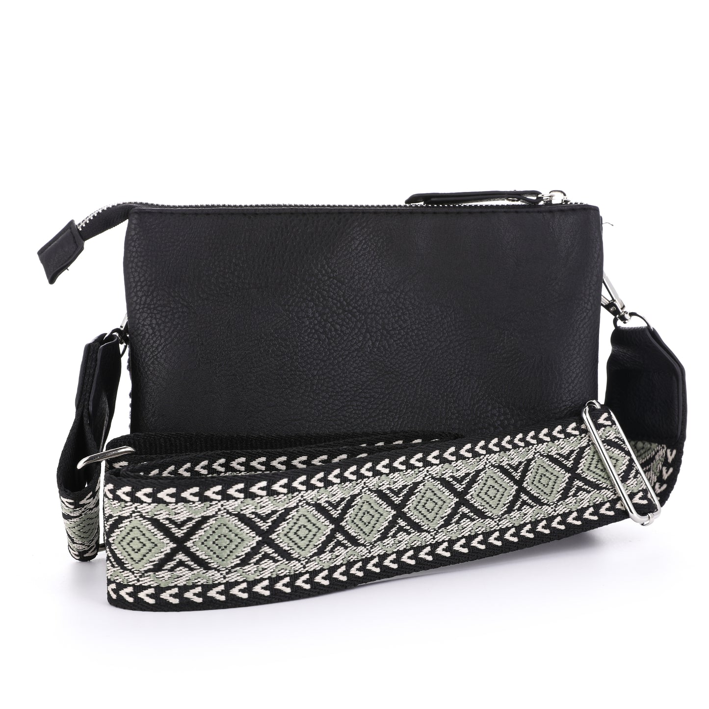 KLEINE TAS 'AZTEC FLAP' | ZWART