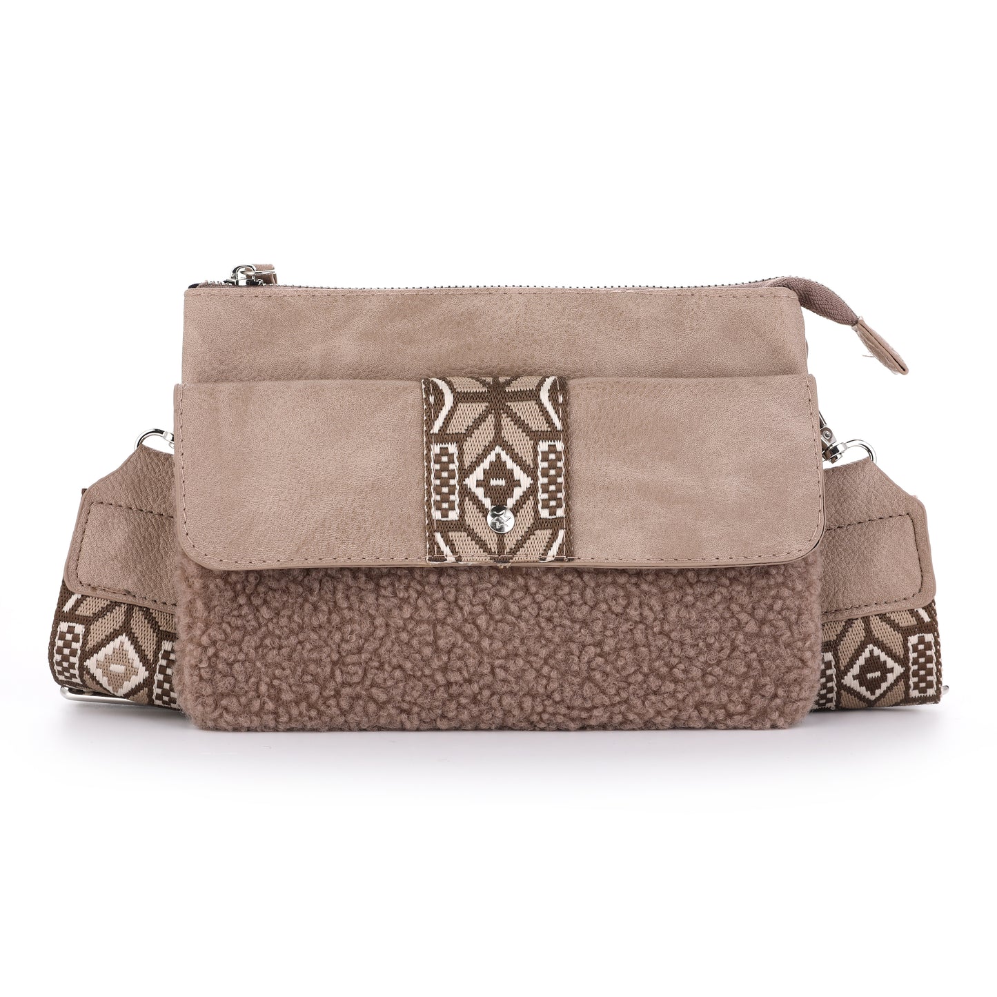 KLEINE TAS 'AZTEC FLAP' | TAUPE