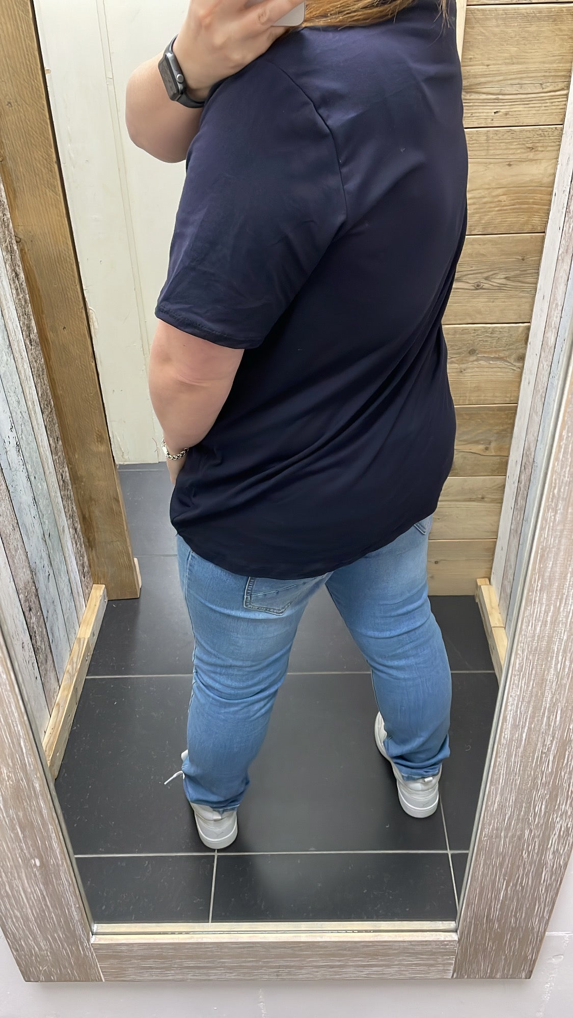 PS T-SHIRT ‘POCKET' | DONKERBLAUW