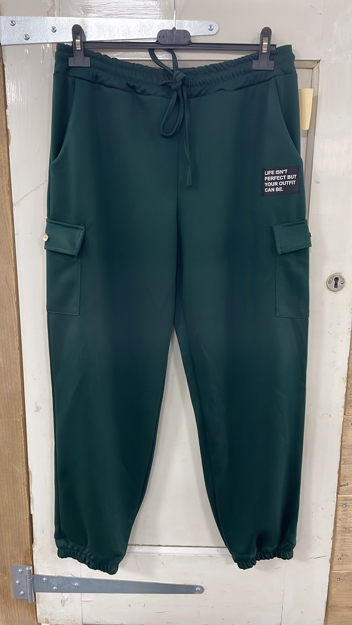 PS JOGGINGBROEK 'EMBLEEM' | DONKERGROEN