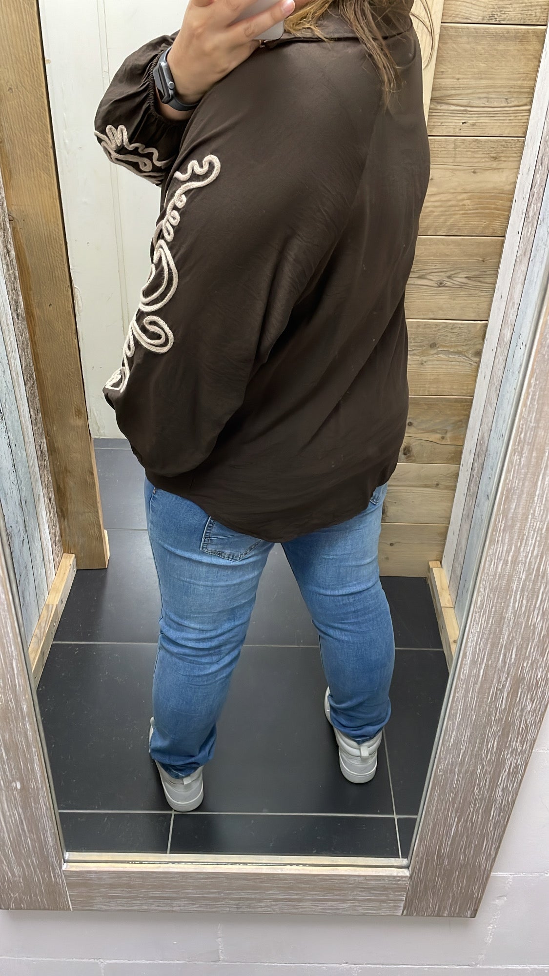 PS BLOUSE ‘BORDUURSEL TOUW’ | DONKERBRUIN