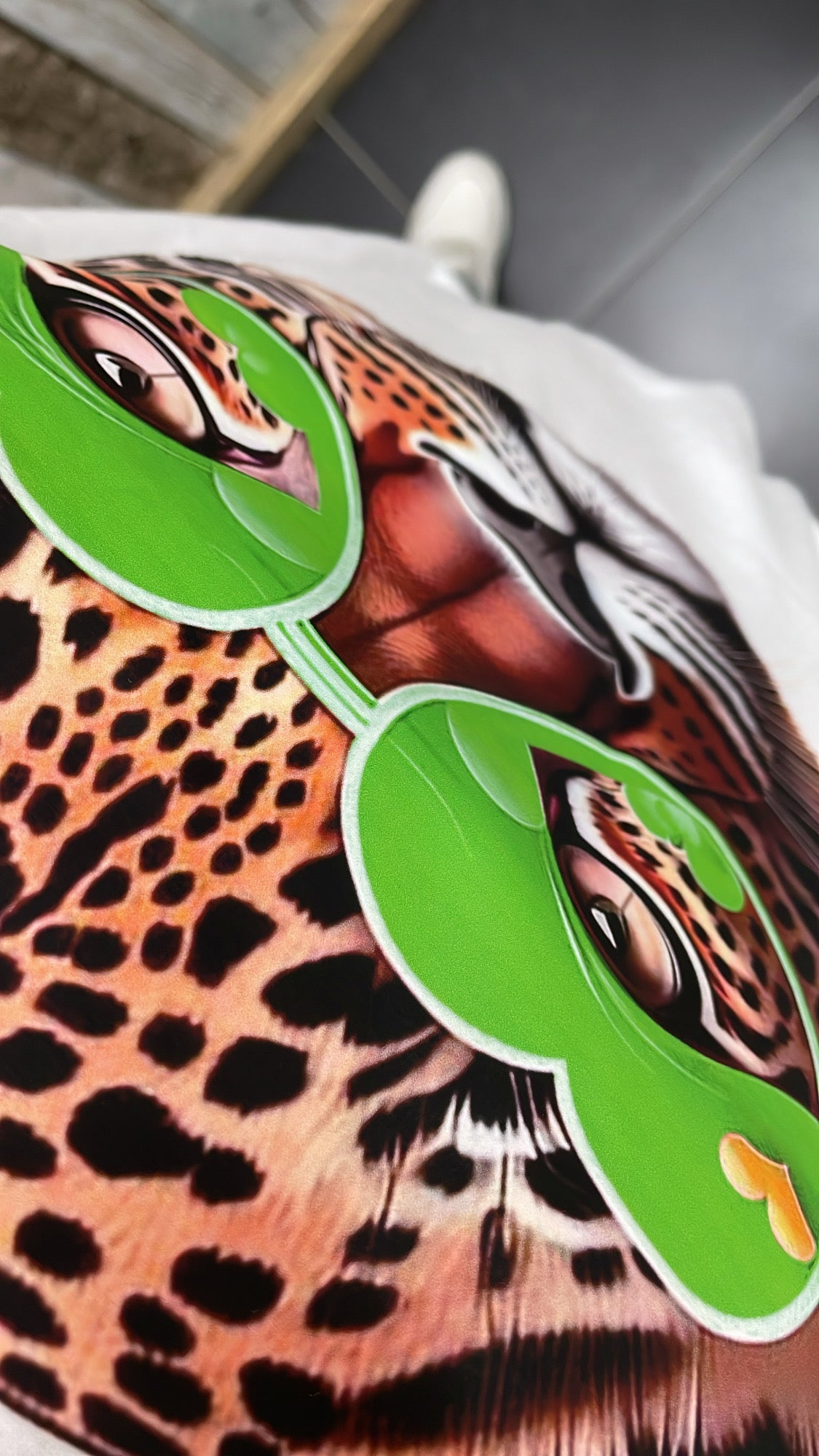 PS T-SHIRT ‘PANTER' | OFF-WHITE/GROEN