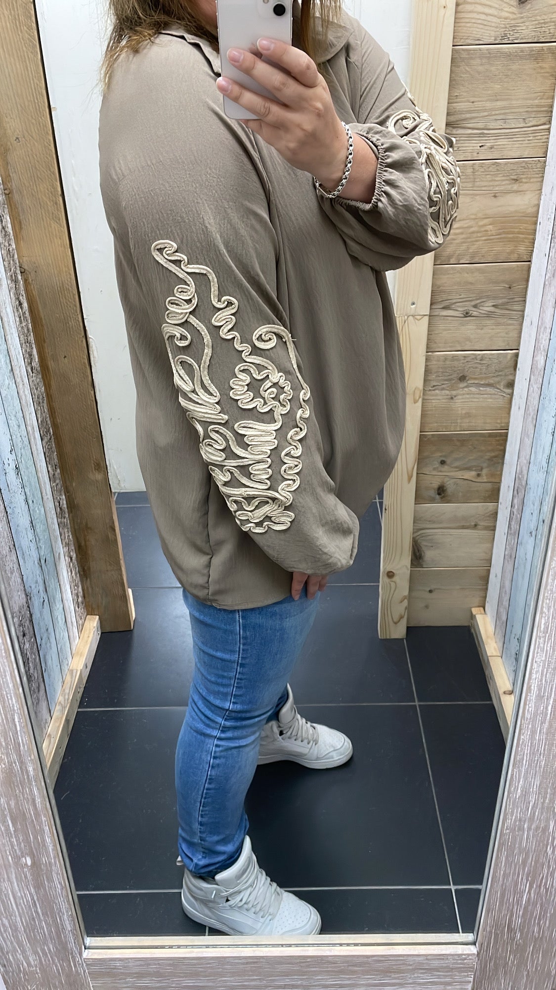 PS BLOUSE ‘BORDUURSEL 'KOORD’ | TAUPE