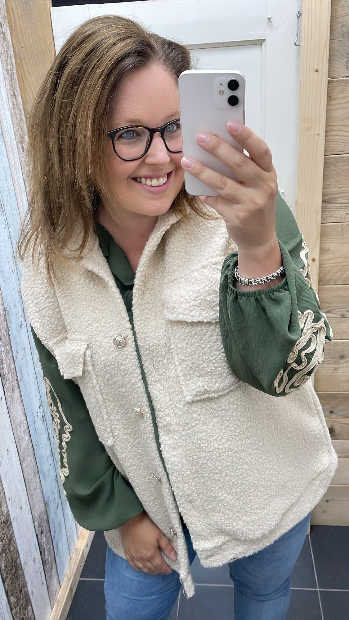 PS BLOUSE ‘BORDUURSEL 'KOORD’ | ARMY